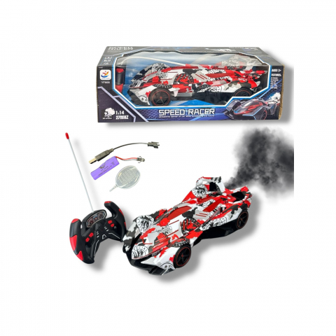 Masinute - Masina cu Telecomanda Speed Racer, Fum pe Baza de Apa, Lumini, Miscari Multi-directionale- 30 cm
