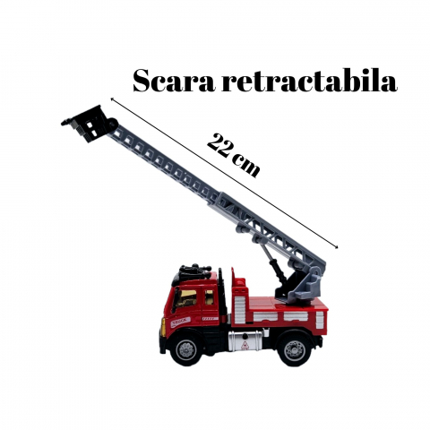 Masina de Pompieri cu Telecomanda si Scara Retractabila, Metal [3]