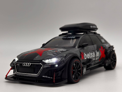 Mașină din Metal Audi RS6 ABT S Line Quattro 1:24, Pullback, Lumini și Sunete, Portbagaj Detașabil, 20 cm [3]