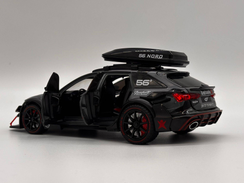 Mașină din Metal Audi RS6 ABT S Line Quattro 1:24, Pullback, Lumini și Sunete, Portbagaj Detașabil, 20 cm [12]