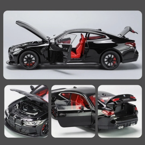 Mașină din Metal BMW M4 G82, 1:32, Functie Pullback, Uși Deschizătoare, Lumini și Sunete, 15 cm [5]