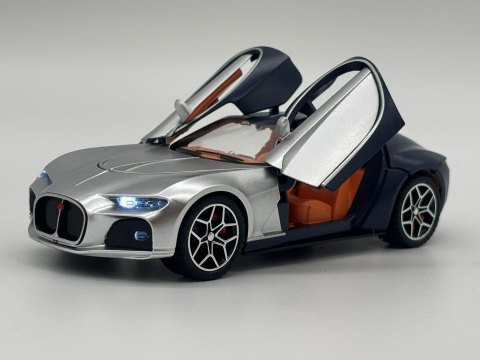 Mașină din Metal Bugatti Atlantic 1:32,Uși Deschizătoare, Lumini și Sunete, Accesoriu Valize Detașabile, 15,5 cm [12]