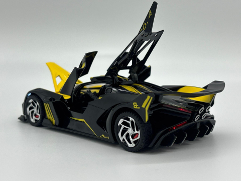Mașină din Metal Bugatti Bolide 1:32, Hypercar cu Pullback, Uși Deschizătoare în Sus, Lumini și Sunete, 15 cm [11]