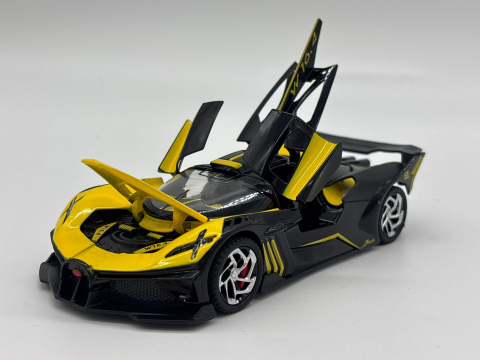 Mașină din Metal Bugatti Bolide 1:32, Hypercar cu Pullback, Uși Deschizătoare în Sus, Lumini și Sunete, 15 cm [8]