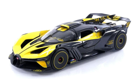 Jucării & Articole pentru Copii - Mașină din Metal Bugatti Bolide 1:32, Hypercar cu Pullback, Uși Deschizătoare în Sus, Lumini și Sunete, 15 cm