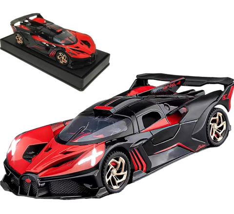 Mașină din Metal Bugatti Bolide 1:32, Hypercar cu Pullback, Uși Deschizătoare în Sus, Lumini și Sunete, 15 cm [1]