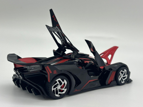 Mașină din Metal Bugatti Bolide 1:32, Hypercar cu Pullback, Uși Deschizătoare în Sus, Lumini și Sunete, 15 cm [6]