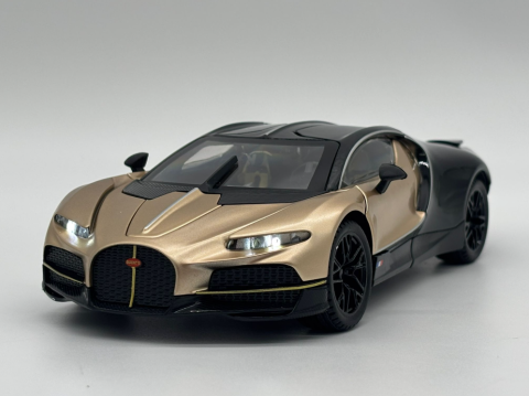 Masina din Metal Bugatti Tourbillon V16, 20 cm, Functie Pull Back, Usile Deschizabile si Spoiler Mobil, Lumini si Sunete, Automacheta Hypercar [8]