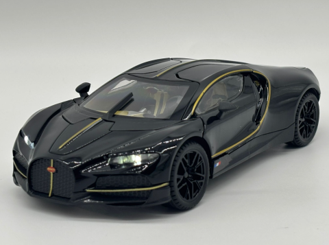 Masina din Metal Bugatti Tourbillon V16, 20 cm, Functie Pull Back, Usile Deschizabile si Spoiler Mobil, Lumini si Sunete, Automacheta Hypercar [8]