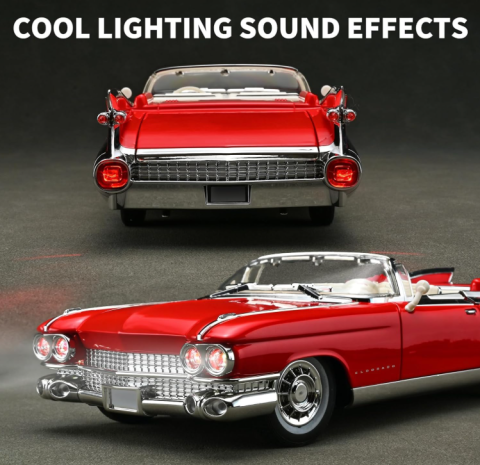 Mașină din Metal Cadillac Eldorado Biarritz 1959 Decapotabilă 1:24, Pullback, Lumini, Uși Deschizătoare, 23 cm [5]