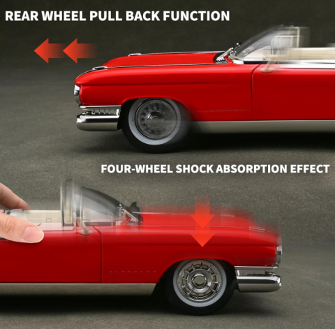 Mașină din Metal Cadillac Eldorado Biarritz 1959 Decapotabilă 1:24, Pullback, Lumini, Uși Deschizătoare, 23 cm [3]