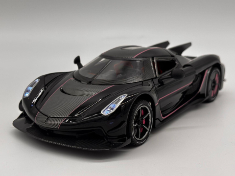 Mașină din Metal Koenigsegg Jesko 1:24, Model Hypercar cu Pullback, Uși Deschizătoare în Sus, Lumini și Sunete, 20 cm [10]