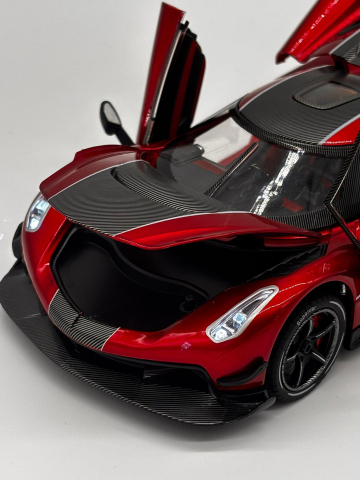 Mașină din Metal Koenigsegg Jesko 1:24, Model Hypercar cu Pullback, Uși Deschizătoare în Sus, Lumini și Sunete, 20 cm [7]