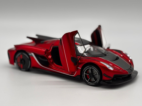Mașină din Metal Koenigsegg Jesko 1:24, Model Hypercar cu Pullback, Uși Deschizătoare în Sus, Lumini și Sunete, 20 cm [6]