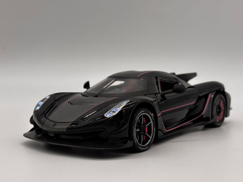 Mașină din Metal Koenigsegg Jesko 1:24, Model Hypercar cu Pullback, Uși Deschizătoare în Sus, Lumini și Sunete, 20 cm [7]