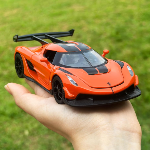 Mașină din Metal Koenigsegg Jesko 1:32, Pullback, Lumini și Sunete, Uși Deschizătoare, 15 cm [5]