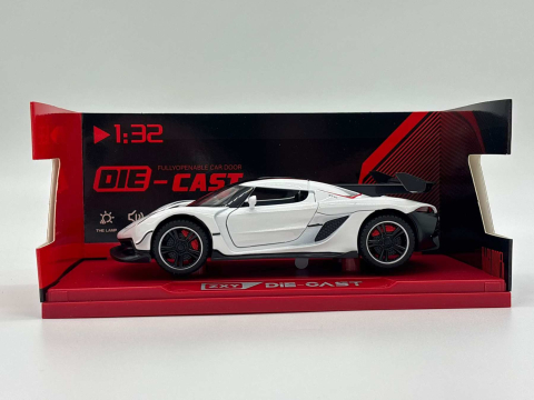 Mașină din Metal Koenigsegg Jesko 1:32, Pullback, Lumini și Sunete, Uși Deschizătoare, 15 cm [5]