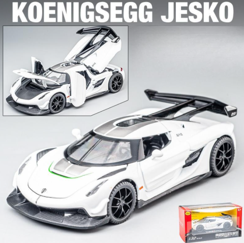 Mașină din Metal Koenigsegg Jesko 1:32, Pullback, Lumini și Sunete, Uși Deschizătoare, 15 cm [1]