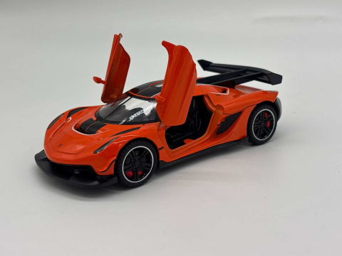 Mașină din Metal Koenigsegg Jesko 1:32, Pullback, Lumini și Sunete, Uși Deschizătoare, 15 cm [7]