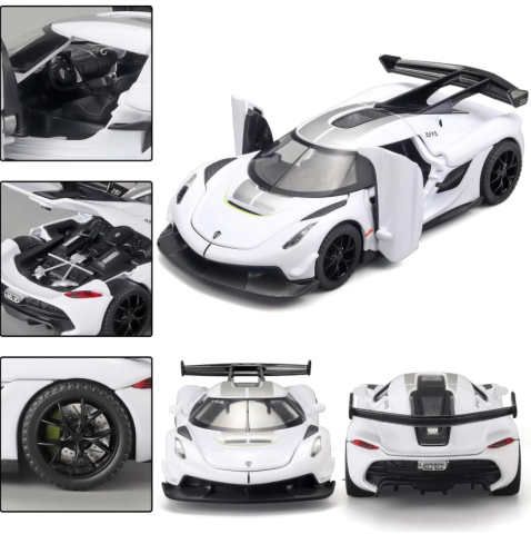 Mașină din Metal Koenigsegg Jesko 1:32, Pullback, Lumini și Sunete, Uși Deschizătoare, 15 cm [2]