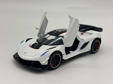 Mașină din Metal Koenigsegg Jesko 1:32, Pullback, Lumini și Sunete, Uși Deschizătoare, 15 cm [8]