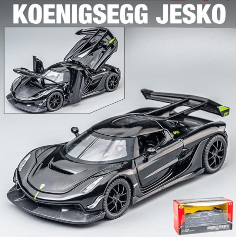 Mașină din Metal Koenigsegg Jesko 1:32, Pullback, Lumini și Sunete, Uși Deschizătoare, 15 cm [1]