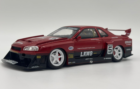Masina din Metal Nissan Skyline GT-R R34 1:24 Fast & Furious, 20 cm, Se Deschide Complet, Lumini si Sunete, Claxon Realist [9]