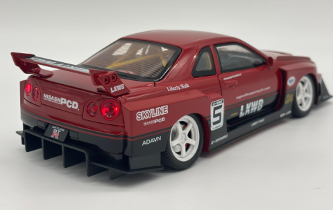 Masina din Metal Nissan Skyline GT-R R34 1:24 Fast & Furious, 20 cm, Se Deschide Complet, Lumini si Sunete, Claxon Realist [11]