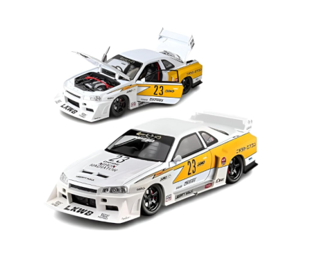 Masina din Metal Nissan Skyline GT-R R34 1:24 Fast & Furious, 20 cm, Se Deschide Complet, Lumini si Sunete, Claxon Realist [2]