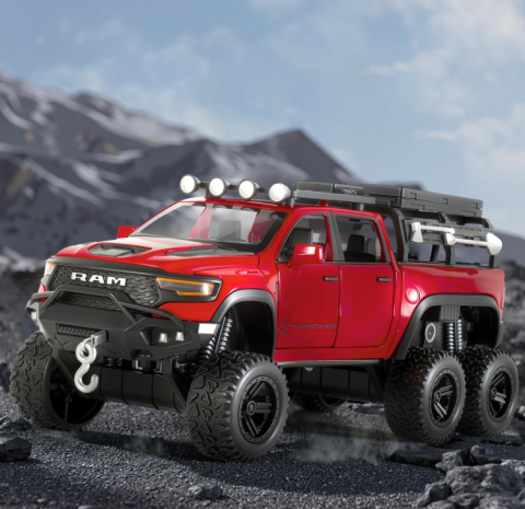 Mașină din Metal RAM Hennessey 1:24, Model Off-Road cu Pullback, Lumini și Sunete, Uși Deschizătoare, Accesorii Detașabile, 19 cm [2]