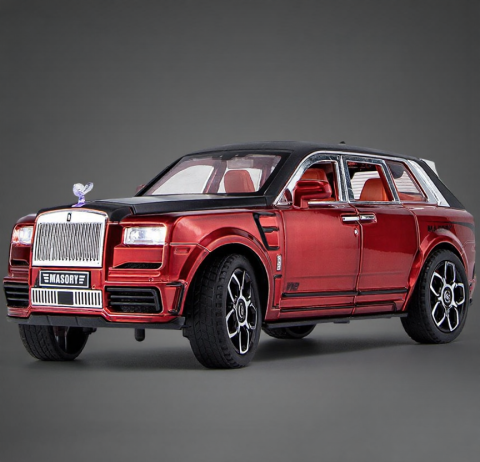 Jucării & Articole pentru Copii - Mașină din Metal Rolls-Royce Cullinan Mansory V12 1:32, Pullback, Lumini și Sunete, Uși Față Deschizătoare, 16 cm