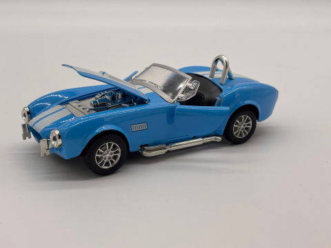 Automacheta Shelby Cobra din Metal – cu Sunete și Lumini, Elemente Mobile (Uși, Capotă, Portbagaj), 16 cm [1]