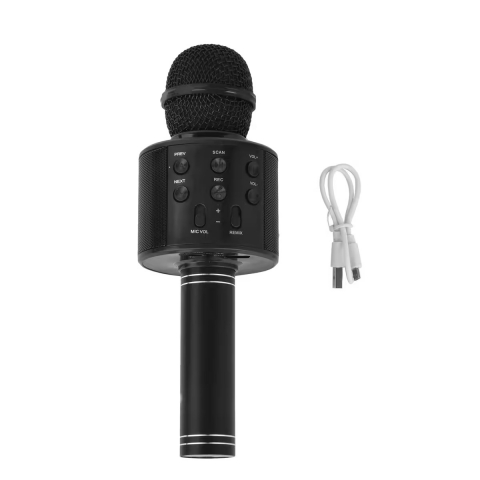 Microfon Karaoke Wireless, Multifunctional, cu Radio, TF Card, USB, Functie de Inregistrare, Efecte Vocale - Negru [2]