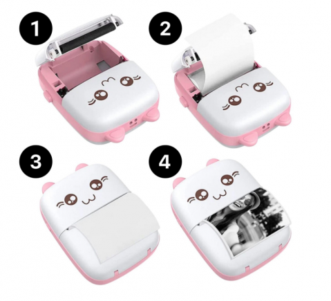 Mini imprimantă Termică Portabilă Bluetooth – Print instant, Fără Cerneală, Rola pentru Print, Cablu Type-C si Manual incluse [2]