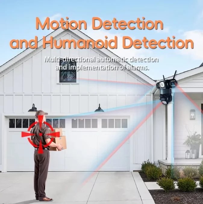 Set 3x Camere Supraveghere WiFi, 9MP, 3 Camere, Rotire 360°, Zoom Digital 10X, Detectare Miscare, Comunicare Bidirectionala, Proiector LED Lumini, Viziune Nocturna, Protectie IP66 [3]