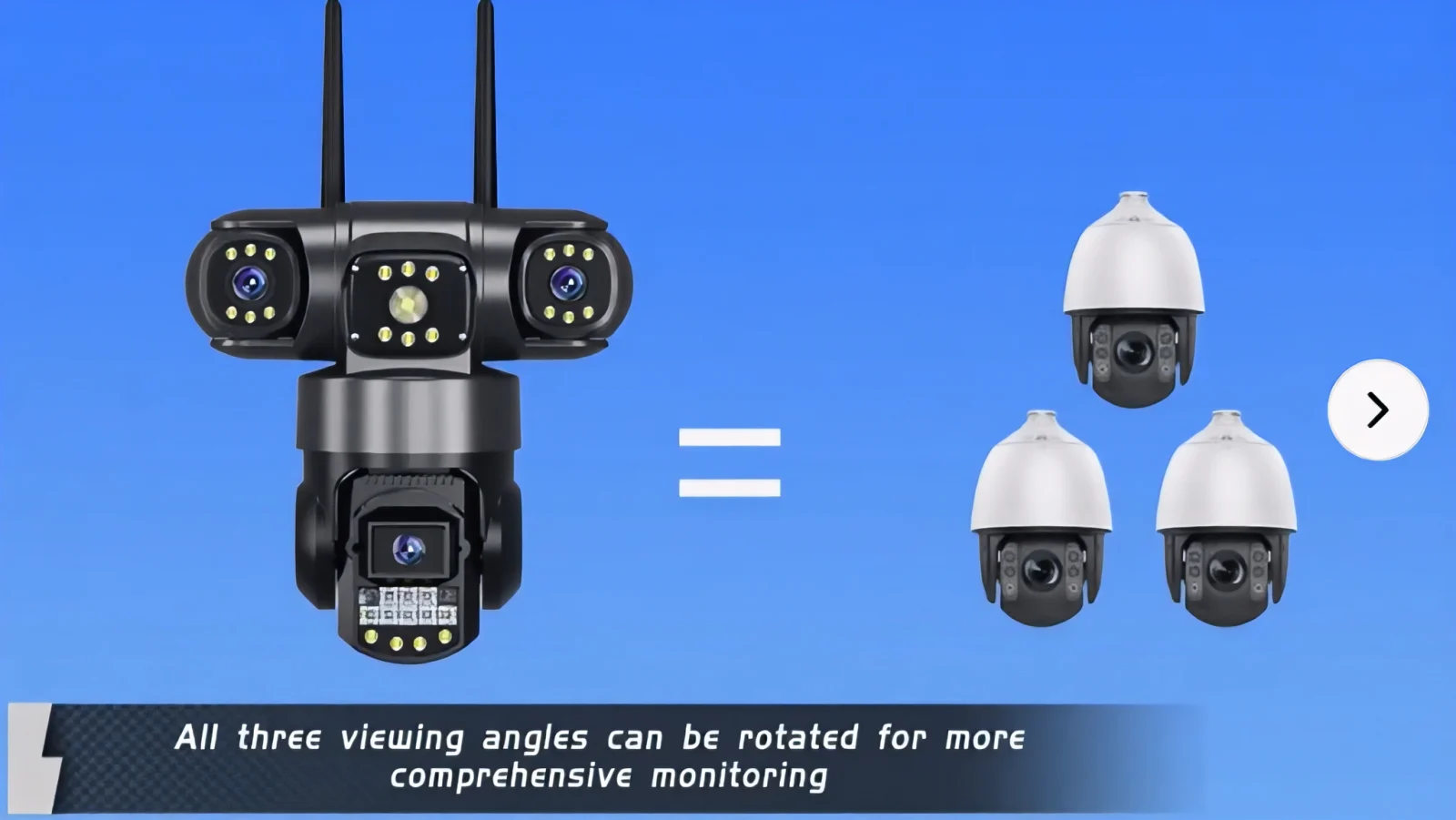 Set 3x Camere Supraveghere WiFi, 9MP, 3 Camere, Rotire 360°, Zoom Digital 10X, Detectare Miscare, Comunicare Bidirectionala, Proiector LED Lumini, Viziune Nocturna, Protectie IP66 [1]