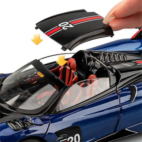 Masina din Metal Pagani Huayra Roadster BC 1:32, 15 cm, Decapotabila, Functie Pull Back, Usile Capota si Portbagaj Deschizabile, Lumini si Sunete, Automacheta Pagani [2]