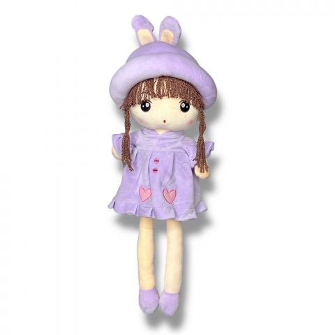 Papusi - Papusa Angel din Plus, Canta "Are mama o fetita", Mov, 70 cm