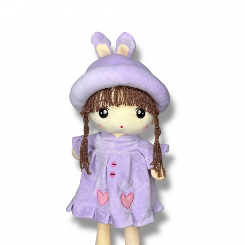 Papusa Angel din Plus, Canta "Are mama o fetita", Mov, 70 cm [3]