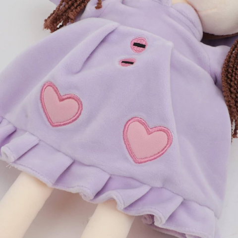 Papusa Angel din Plus, Canta "Are mama o fetita", Mov, 70 cm [2]