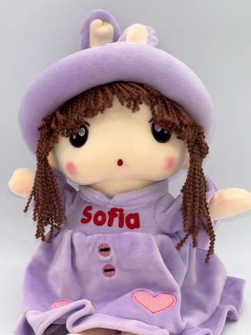 Papusa Angel din Plus, Personalizată cu Nume (Sofia, Maria, Eva), Cântă "Are mama o fetiță frumușică foc", 50 cm [4]