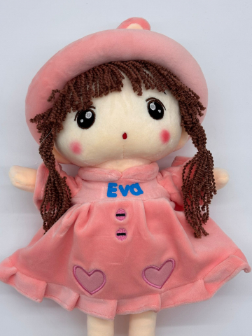 Papusa Angel din Plus, Personalizată cu Nume (Sofia, Maria, Eva), Cântă "Are mama o fetiță frumușică foc", 50 cm [1]