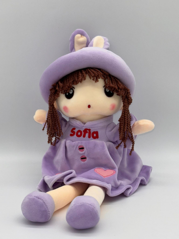 Papusa Angel din Plus, Personalizată cu Nume (Sofia, Maria, Eva), Cântă "Are mama o fetiță frumușică foc", 50 cm [3]