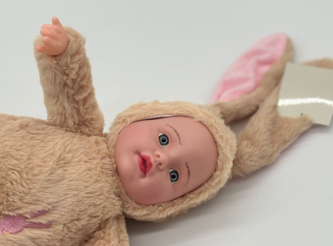 Papusa Bebe in Costum de Iepuras de Plus , 35 cm, Canta „Nu mi-e frica de bau-bau”. [2]