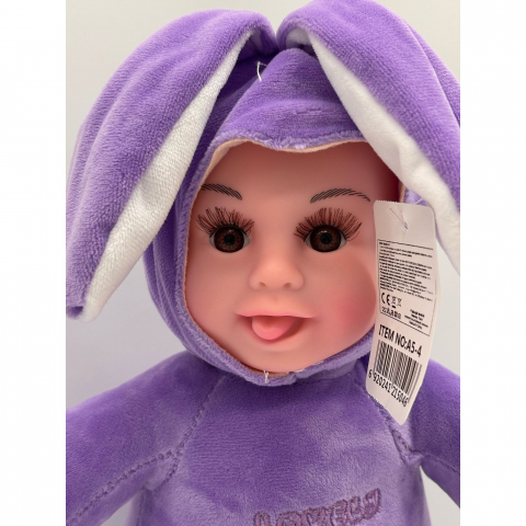 Papusa Bebelus cu Urechi de Iepuras, 50 cm, din Plus, spune "Inger-Ingerasul meu" [2]