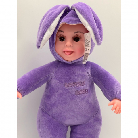 Papusa Bebelus cu Urechi de Iepuras, 50 cm, din Plus, spune "Inger-Ingerasul meu" [4]