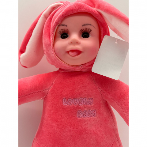 Papusa Bebelus cu Urechi de Iepuras, 50 cm, din Plus, spune "Inger-Ingerasul meu" [1]