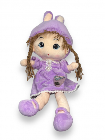 Papusi - Papusa de Plus, spune Rugaciunea, Ingerasul meu”, 50 cm - Mov