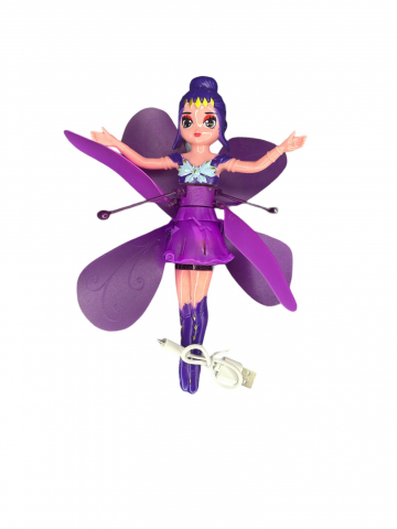 Papusa Zana Zburatoare cu Senzor si Incarcare USB, 16 x 19 x 5 cm, Violet [0]