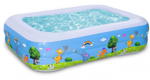 Piscină Gonflabilă Dreptunghiulară – 150x100x50 cm, PVC, Model cu Animale [1]